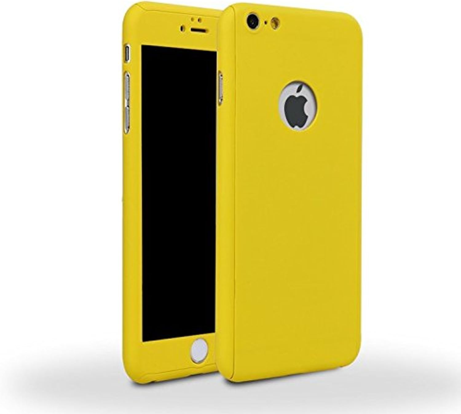 iPhone 6 Plus/6s Plus Full Body Hard Case-Aurora Yellow Front and Back Cover with Tempered Glass Screen Protector for iPhone 6 Plus/6s Plus 5.5 Inch