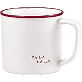 Santa Barbara Design Studio Red and White Christmas Coffee Cups Face-to-Face Designs Stoneware Holiday Mug, 16-Ounce, Fa La La La La