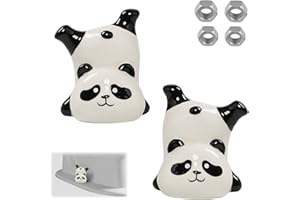 ARXONIS 2 Pcs Toilet Bolt Covers Decorative Toilet Screw Cover Caps, Toilet Caps for Bottom of Toilet, Cute Toilet Bowl Bolt Covers for Bathroom Decor, Easy to Install (Lying Panda)