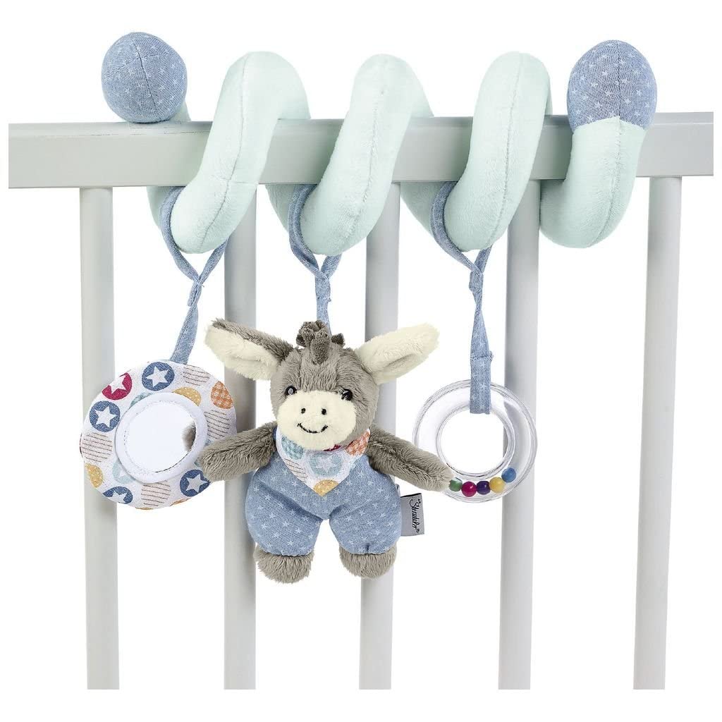 Sterntaler Emmi Donkey Toy Spiral with Rattle for Babies from Birth, Multicoloured
