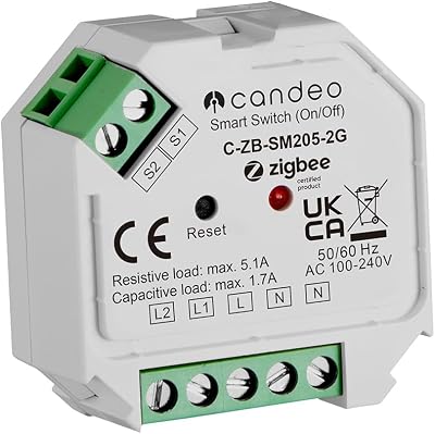 Candeo Zigbee 2-Gang Switch Module Home Assistant SmartThings Dual Channel
