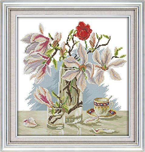 WHEEXLOCK cross stitch kit magnolia flower