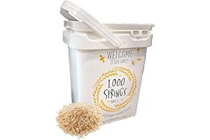 1000 SPRINGS MILL - Organic Brown Rice | 25lb Nutrient-Rich Bulk Bucket | Whole Grain | Ideal for Healthy Diets | Vegan-Friendly