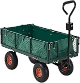 Panana 350KG Heavy Duty Garden Cart Wagon 10" Pneumatic Tyres Removable Sides