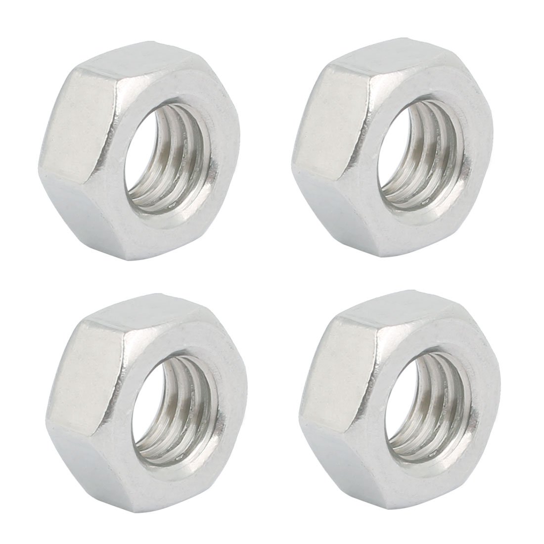 Sourcingmap 4pcs M8 x 1.25mm Pitch Metric Thread Carbon Steel Zinc Plated Left Hand Hex Nuts
