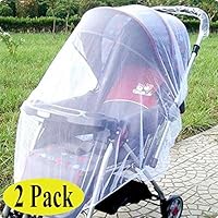 Swity Home 2 Pack Baby Mosquito Net for Strollers, Car Seats, Cradles, White