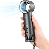 Space Player Portable Handheld Fan, Bladeless, 65000RPM Turbo, Rechargeable | Four speed presets, stepless control, digital display, speed memory, 5000mAh battery and USB-C charging for travel &amp; outdoors