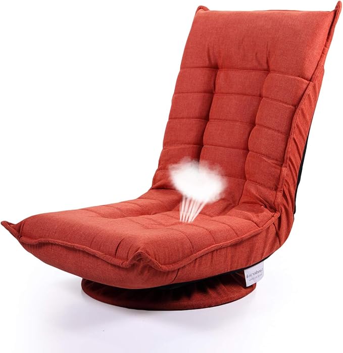 Adjustable Floor Chair 360 Degree Swivel Fabric Gaming