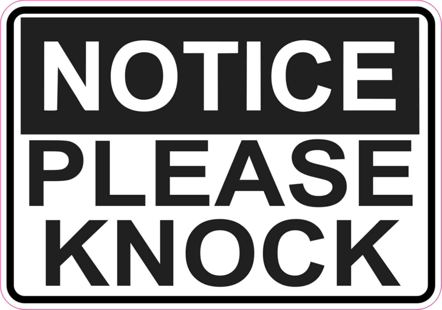 Amazon StickerTalk Notice Please Knock Vinyl Sticker 5 Inches By 