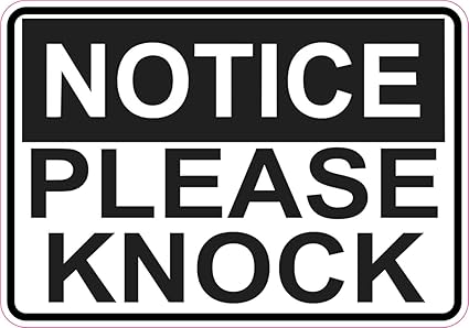 5x3 5 Notice Please Knock Magnet Magnetic Decal Signs Magnets Business Door Sign