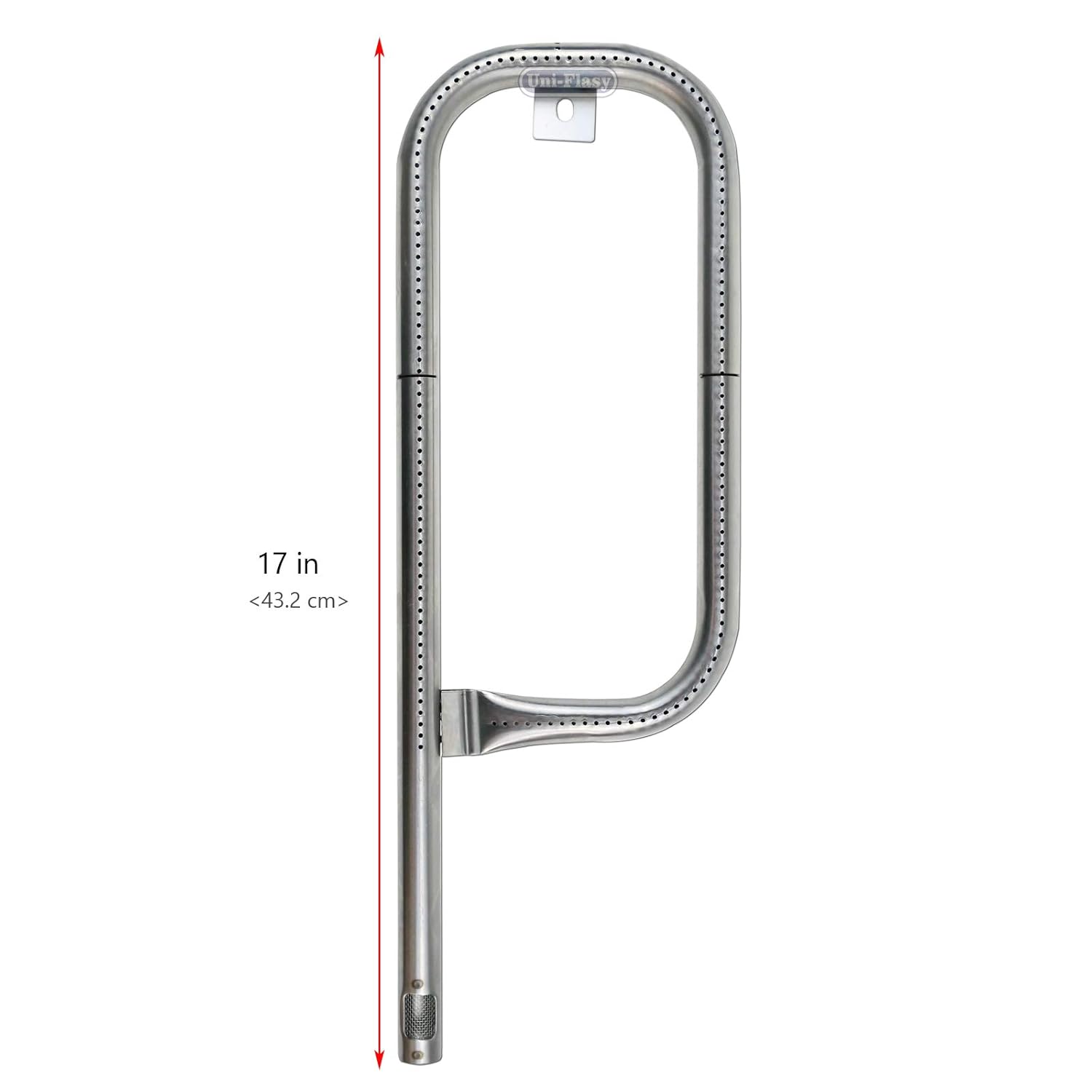Uniflasy Stainless Steel Grill Tube Burner 60040 Replacement Parts for Weber Q100, Q120, Q1000, Q1200, Baby Q, 386001, 386002, 516002, 516001, 50060001, 51060001 (Length 17 inch)