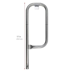 Uniflasy Stainless Steel Grill Tube Burner 60040 Replacement Parts for Weber Q100, Q120, Q1000, Q1200, Baby Q, 386001, 386002, 516002, 516001, 50060001, 51060001 (Length 17 inch)