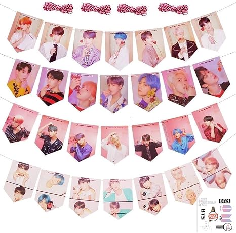 Amazon Com Bts Banner Bunting 28pcs Map Of The Soul Bts Persona