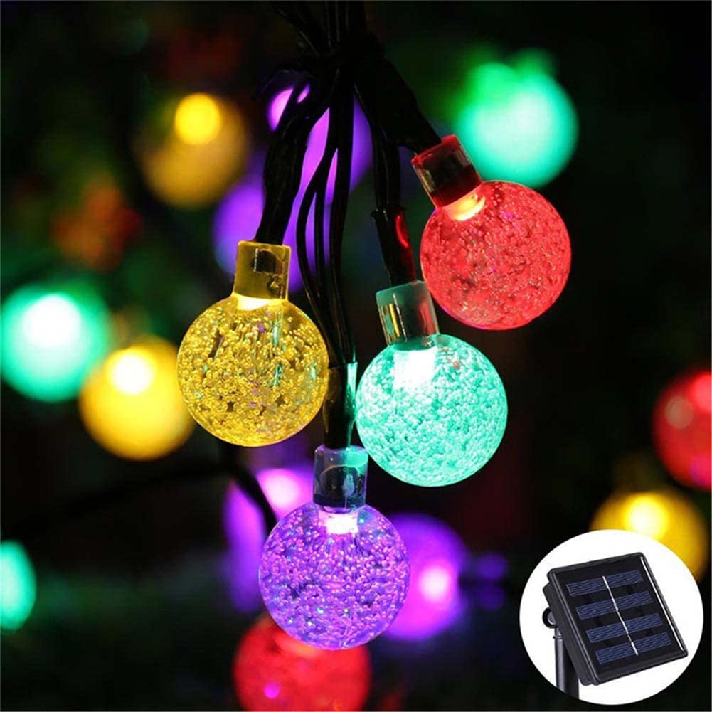 Yohencin Solar String Lights Outdoor 30LED Waterproof Crystal Ball LED Fairy Lights 6.3M 8 Mode Solar Garden Lights Solar Fairy Lights for Garden Patio Yard Home Christmas Party (Multicolor)