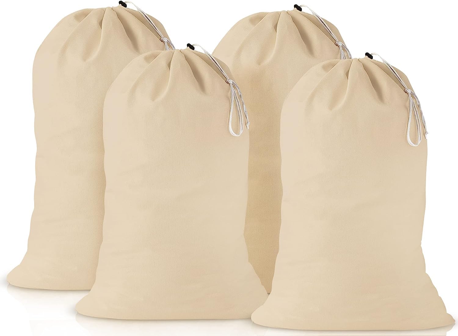 Heavy duty cotton canvas Laundry Bag, set of 4 bag Natural color-24x36" - This is draw strings Laundry bag & durable.Long term solutions for laundry carring needs offered by Linen Clubs