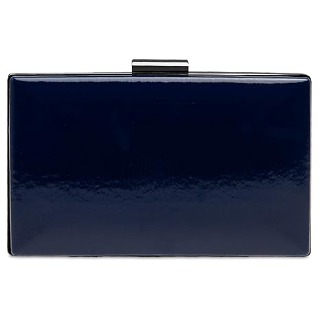 Caspar TA543 elegante Damen Lack Box Clutch Tasche Abendtasche mit langer Kette