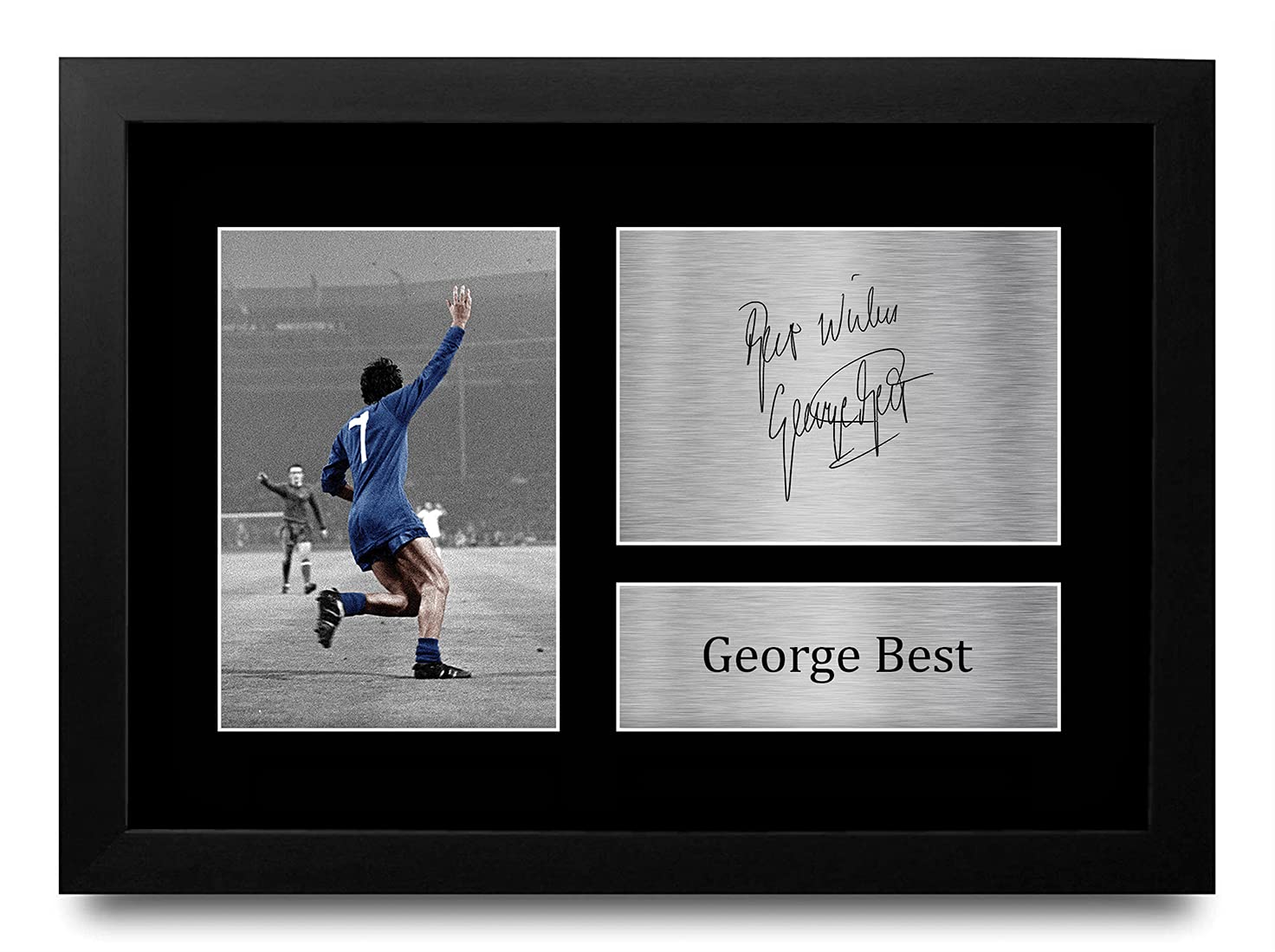 HWC Trading FR George Best Gift Signed FRAMED A4 Printed Autograph Gifts Print Photo Picture Display