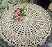 New Beige 36'' Round Handmade Crochet Sunflower Lace Table Cloth Doily N06