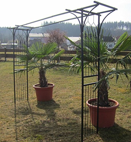 ALEOS. Eleganter XXL Rosenbogen Rankhilfe Pergola aus Metall schwarz Modell 5040 – Bild 4
