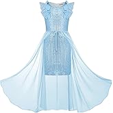 Girls Dresses Size 10-12 Pageant Formal Sequin Dance Dress for Flower Birthday Party Princess Wedding