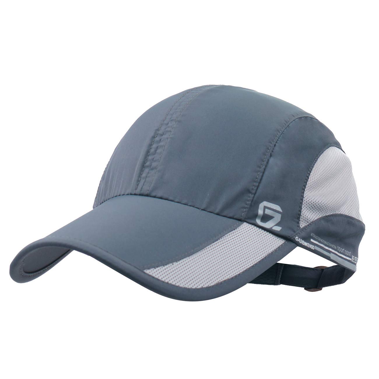 iBasingo Baseball Cap Soft Brim Lightweight Waterproof Breathable Sport Running Cap Men and Woman Quick-Dry UV-Protection Sun Hats Outdoor Activities BVH01 (Dark Gray)