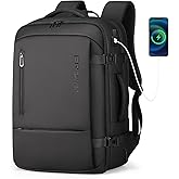 Fenree.geer Travel Backpack for Men, Flight Approved Carry On Luggage Backpack with USB Port, Water Resistant Expandable Computer Daypack, 17.3 Inch Black Business Laptop Backpack for College/Work