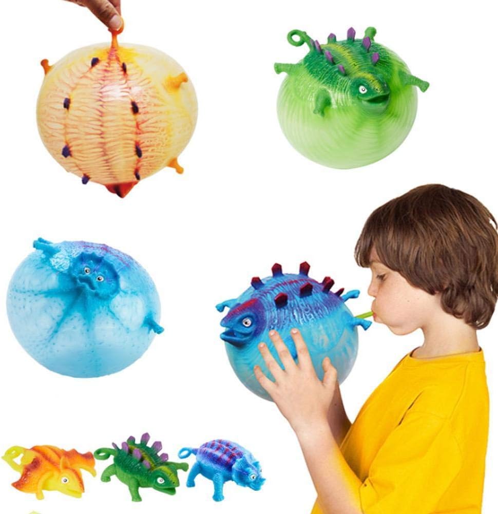 LINKLANK Dinosaur Inflatable Balloon Ball Blowing Animal Vent Toy Boys Inflatable Dinosaur Ball Kids Toys Stress Relief Inflatable Balloon Squeeze Ball