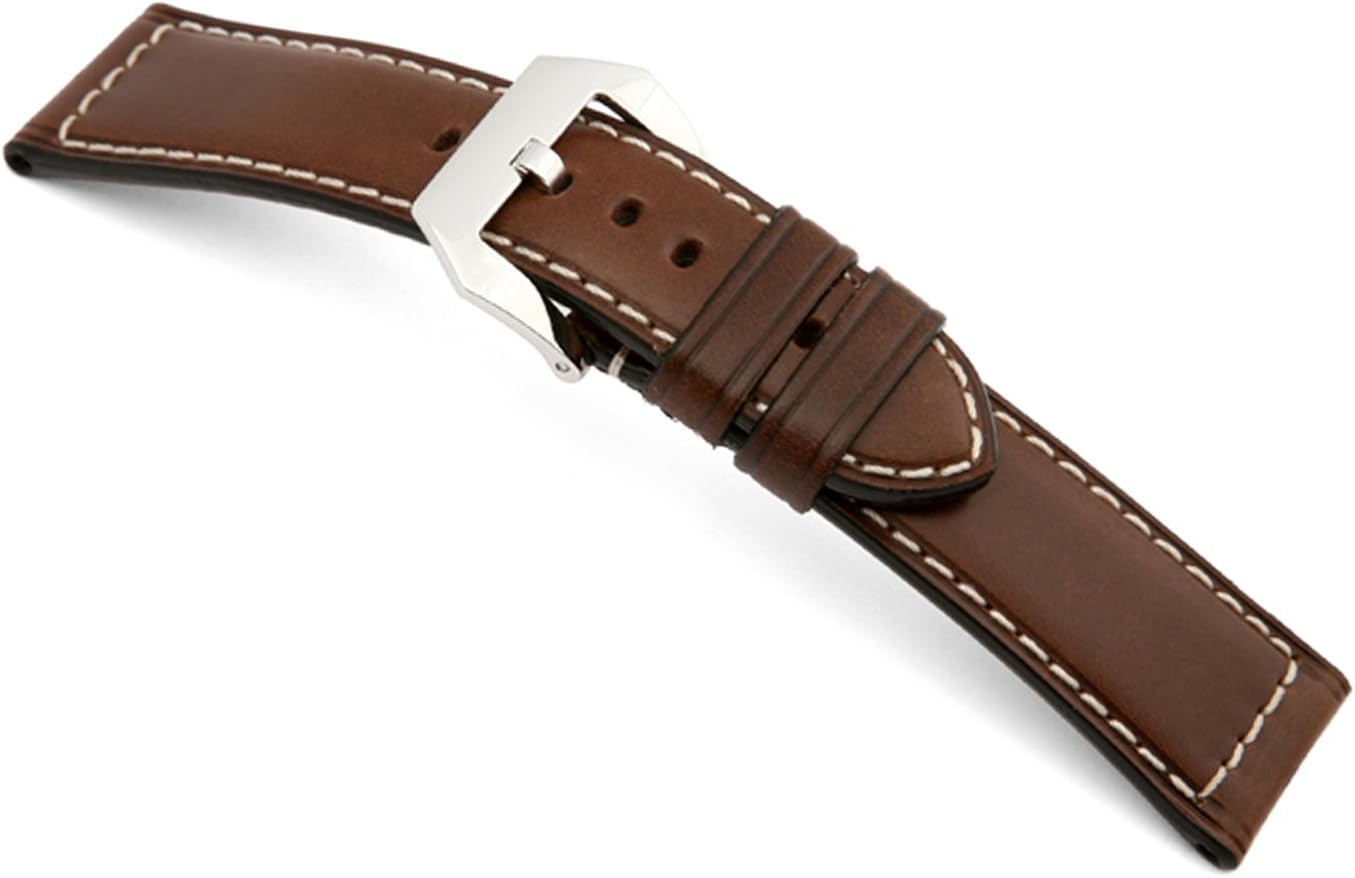 RIOS1931 Firenze - Genuine Russian Leather Watch Band with Attached Pre-v Buckle for Panerai Watches