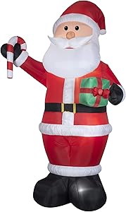 Gemmy Industries 36715 12', Giant, Air Blown Santa with Gift and Candy Cane