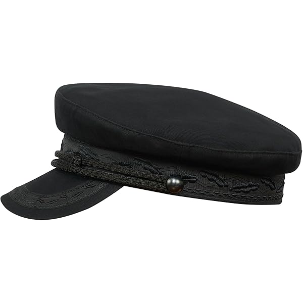 HAMMABURG Black Elbe Sailor Cloth Hat Women/Men Black 6 5/8