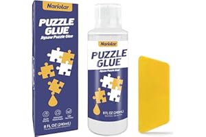 Nariolar Puzzle Glue Clear 8 Oz (240ml) with Applicator, Jigsaw Puzzle Glue for 1000/3000/6000 Pieces, Framing Puzzles, Quick Drying