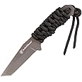 Smith & Wesson SW910TAM 5.9in High Carbon S.S. Full Tang Neck Knife with a 2.8in Tanto Blade and Paracord Handle for Outdoor, Tactical, Survival and EDC,Black