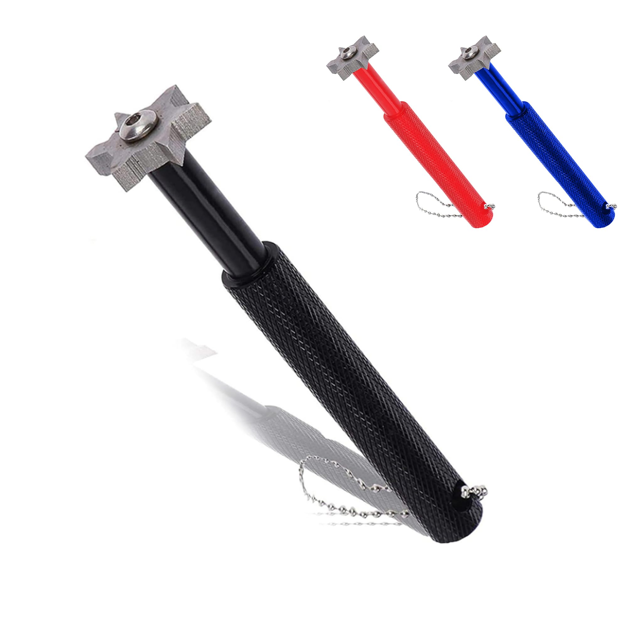 DOETYD Golf Club Groove Sharpener with 6 Carbide Tungsten Steel Cutters, Golf Club Cleaner and Club Repair, Re-Grooving Cleaning Tool, Perfect Tool Accessories for Golf Irons Black