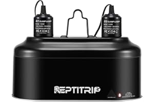 REPTITRIP Dual Reptile Light Fixture, Suitable for Reptile Heat Lamp and UVB Reptile Light, Maximum 150W, Reptile Lighting Accessories, Improve UVB and Heat Lamp Performance E26 Socket