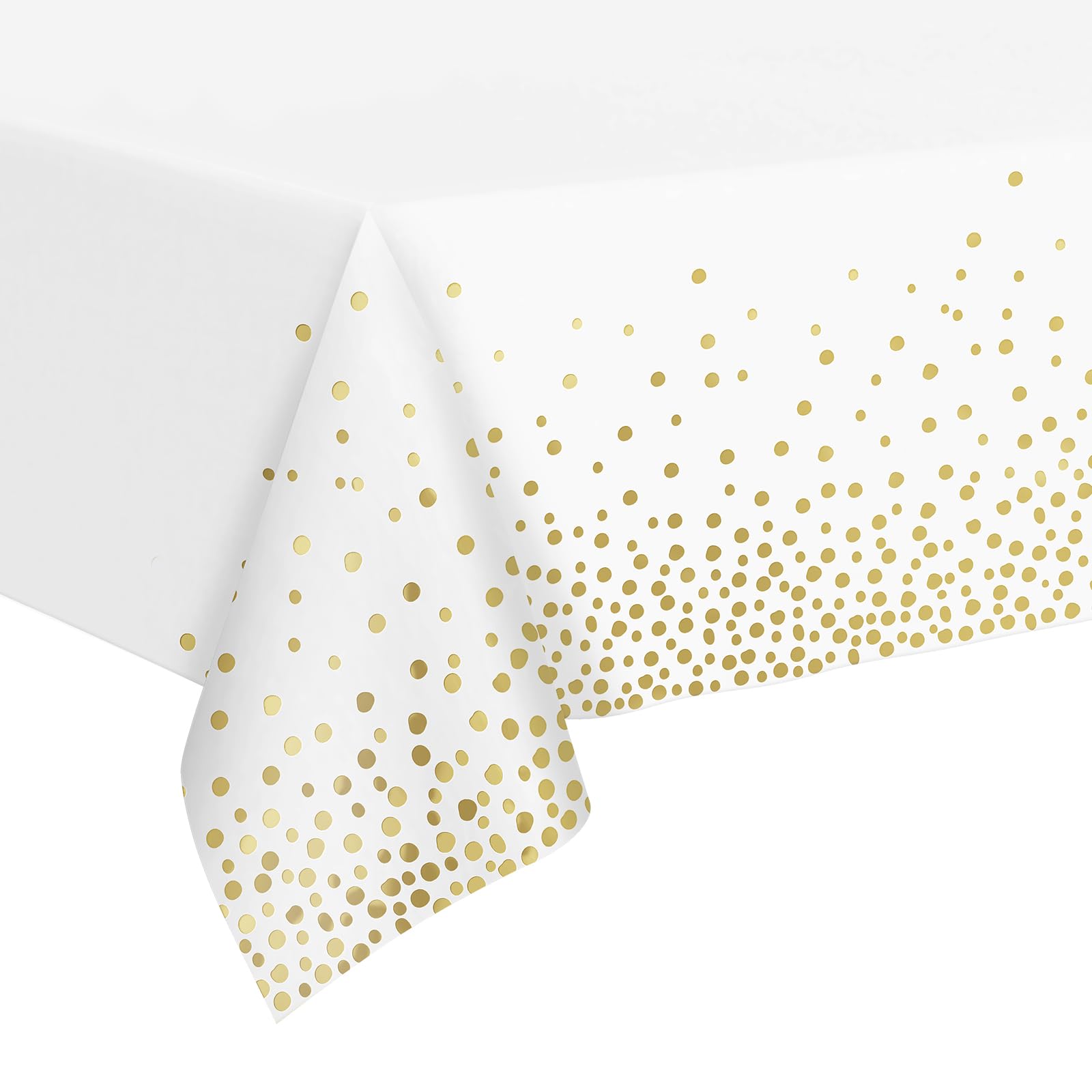 ZVK White Gold Party Table Covers 274x137cm Pack of 3 Disposable Tablecloth Party Tablde Decorations