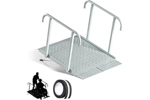NUWJBYE Wheelchair Ramp with Handrails, Heavy Duty Mobility Ramp for Steps & Curbs, Up to 770lbs Capacity, Non-Slip Surface with Reflective Strips for Wheelchairs, and Walkers