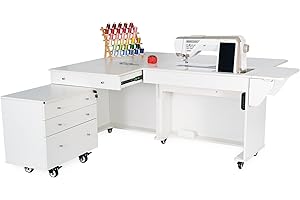 ARROW SEWING Arrow K7811 Joey Kangaroo Portable 3 Drawer Storage Cabinet for Sewing and Crafts, Portable with Wheels, White Ash Finish