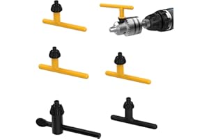 Renekton Drill Chuck Key Wrench, Electric Drill Clamping Tool, 3/4" 5/8" 1/2" 3/8" 5/32", Cr-V Steel, Replacement Drill Press Chuck Key, 5 Piece