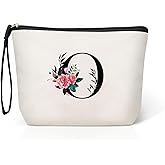 TOPEAST Birthday Gifts for Mom - Personalized Makeup Bag Large Toiletry Makeup Pouch Travel Essential Birthday Gifts for Friends Female Friendship Mom (Letter O)