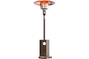 EAST OAK One-Hand Ignition Patio Heater with Enhanced Burner Head, 50,000 BTU Propane Outdoor Heater, One-Person Install, Round Table Design for Porch, Garden, Balcony, Backyard