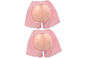 LIOOBO 2pcs Funny Fake Butt Shorts Prank Prop Costume for Adults Unisex Masquerade Party Wedding Joke Pants
