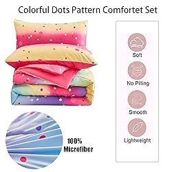 Yogeneg Colorful Polka Dots Kids Comforter Sets