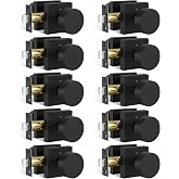 Rergy Matte Black Privacy Door Knobs Interior Zinc Alloy,10 Pack | Easy to Install, Quick release, Heavy Duty Zinc Alloy, Smooth Turning, Adjustable Latch