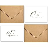 PartyGifts&beyond Mr&MrsGifts to My Dad and Mom Wedding Day Cards from The Bride or Groom Gold Foil Wedding Cards for Parents(DM)