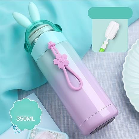 Amazon 水筒 保温保冷 ベアとスカーフ ステンレス 直飲み マグ 可愛い コンパクト 子供 取っ手付き 携帯便利 水筒 マグボトル オンライン通販