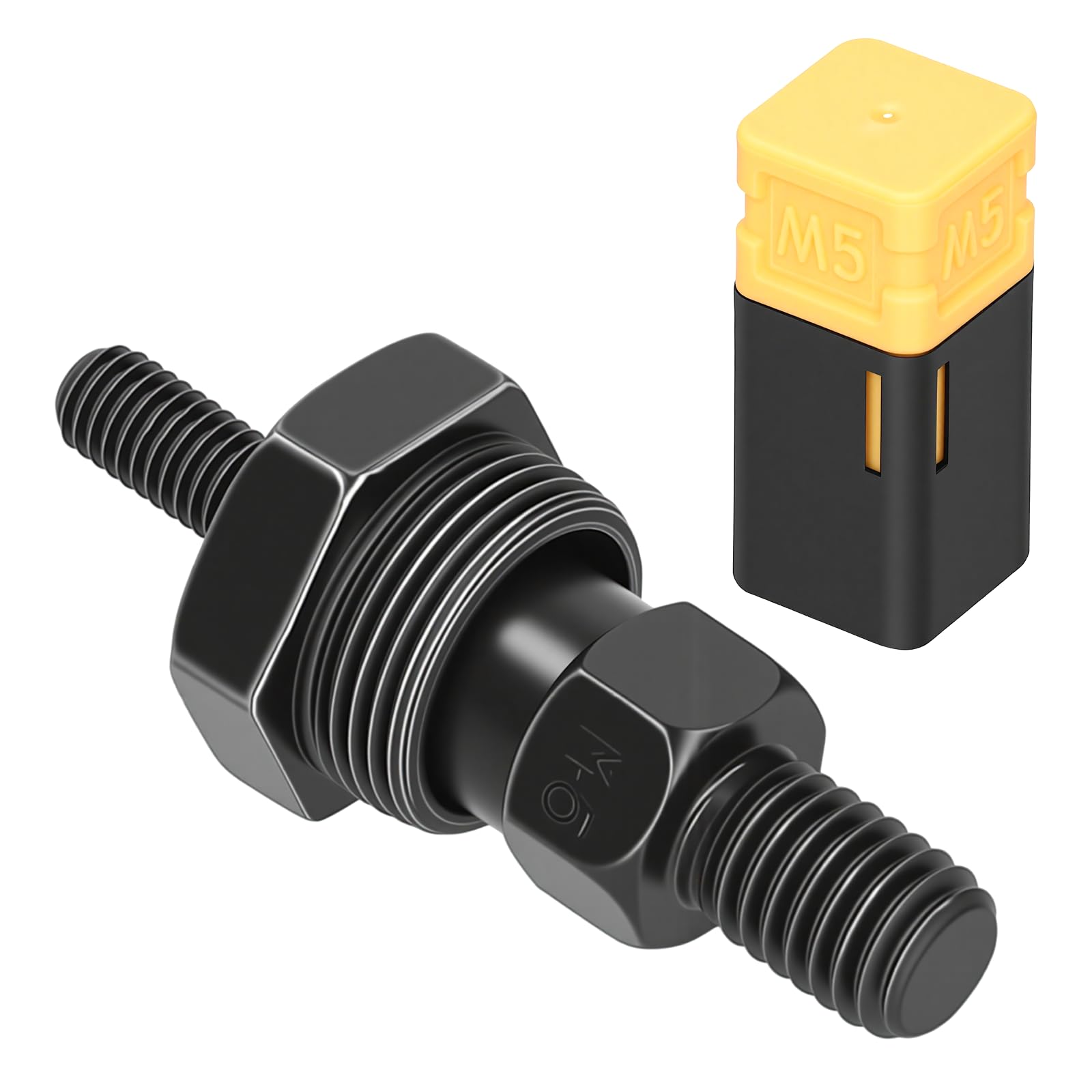 Rivet Nut Gun Head, M5 Thread Mandrel Replacement Tip for Manual Rivet Nut Tools, Alloy Steel, Black, 5mm Diameter