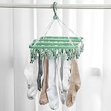 alladaga 32 Clip Clothes Drying Hanger Drip Foldable Rack Light Green view 6