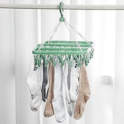 alladaga Clothes Drying Hanger with 32 Clips and