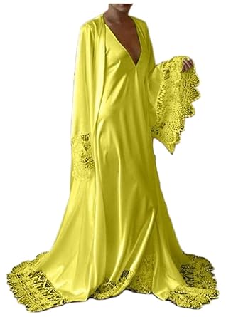 yellow satin maxi dress