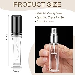 Domensi 30 Pcs Glass Perfume Travel Refillable